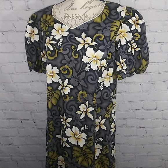 Hilo Hattie Maxi MuuMuu Hawaiian Dress Sz 14 - Picture 2 of 7